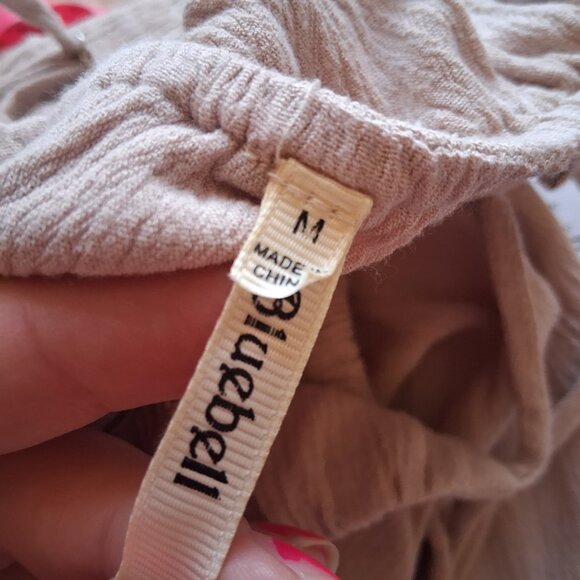 bluebell womens tan midi dress with adjustable straps. tie in front MEDIUM - Picture 6 of 6